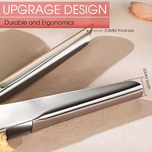 UOSLOR Set, 304 Garlic Press Heavy Duty Mincer and Peeler Rust Proof Stainless Steel Garlic Crusher, Easy-Squeeze Nut