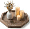 Rustic Candle Holder Plate Boho Wooden Decorative Trays for Coffee Table Farmhouse