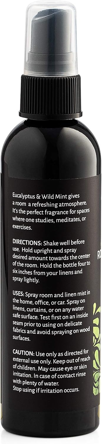 Aromasong Eucalyptus & Wild Mint Linen and Room Spray, Natural Aromatic Mist for Relaxation