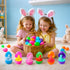 24 Pack Yunfan Prefilled Easter Eggs with Dinosaur Stretchy Strings Fidget Toys Stress Reliever Sensory Squeeze Toys