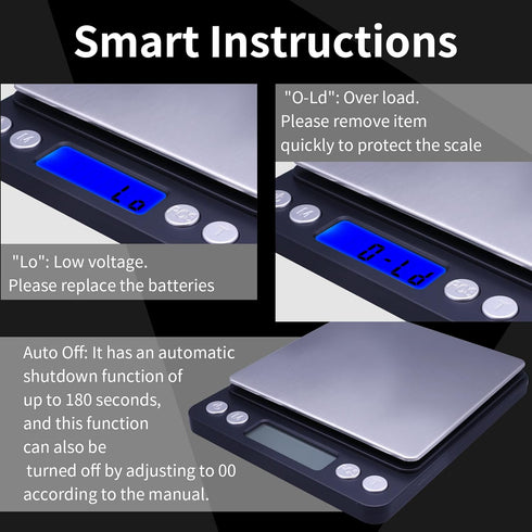 Gram Scale, Capacity 500g Accuracy 0.01g Mini Food Scales, Digital Weight Grams and Oz, Small Kitchen Scale, Black