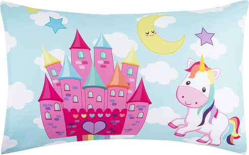 Everyday Kids 2-Pack Standard Size Pillowcases 20 x 26” - 100% Soft Microfiber, Unicorn Design