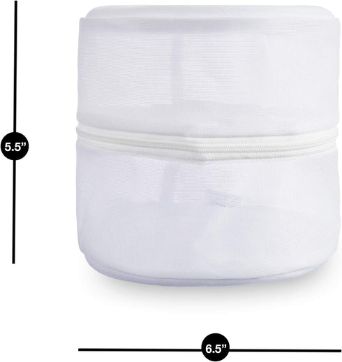 Set 2 6.5 5.5 Inch Smart Design Intimate Wash Bag with Safety Zipper - of - Washing Machine Safe - Fine Mesh Nylon