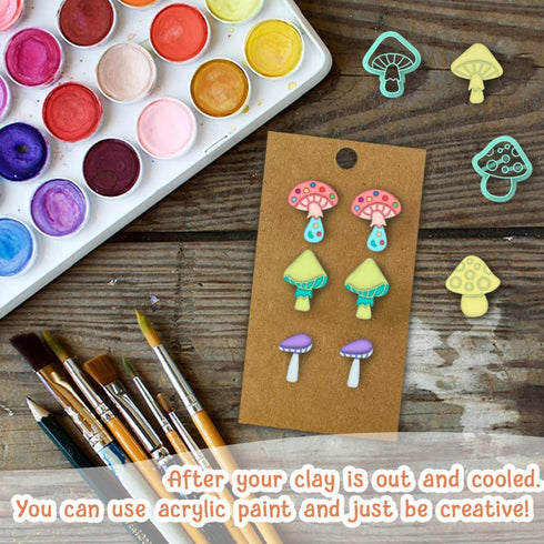 15pcs 3D ACRNIGHEET Mushroom Clay Cutters - Clay Cutters for Polymer Clay, Clay Cutters Shapes Mushroom, Cookie Cutter