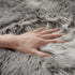 SERISSA Faux Sheepskin Fur Area Rug Grey, Small Fuzzy Rug for Bedroom Floor Sofa Living Room Decor 2x3 Feet