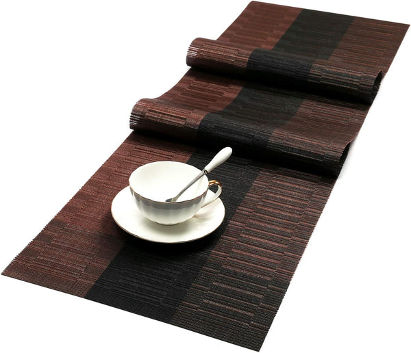 SHACOS Table Runners Woven Vinyl Table Mats 12x54 inch for Kitchen Dining