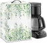 DISNIMO Coffee Maker Dust Cover, Green Leaves Design, Dustproof Kitchen Appliance Cover with Top Handle