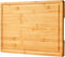 Bamboo Cutting Board, 18" Large Charcuterie Cheese Board, Wooden Chopping Block with Handles
