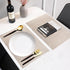 PIGCHCY Set of 4 Beige Placemats, Vinyl PVC Durable Place Mats for Dining Table, Heat Resistant Non-Slip Woven Mats