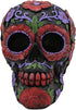 Ebros Black Day of The Dead Sugar Skull Figurine, 6" Long Floral Blooms Statue, Halloween Macabre Decor Collectible