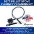 3 inch 10 B67C Pellet Stove & Dryer Vent Cleaner Kit Head and ft Long Steel Flexible Brush for Fireplace Chimney, Ash