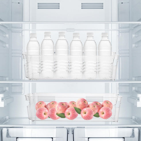 6PCS 15inch YOUNTHYE Fridge Organizer Bins Breastmilk Freezer Storage Organizer Narrow Freezer Organizers Bins Long