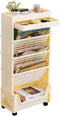 AGTEK 5 Tier Rolling Utility Cart, Book Cart with Wheels, Office Book