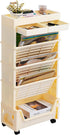 AGTEK 5 Tier Rolling Utility Cart, Book Cart with Wheels, Office Book