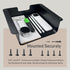 Under Desk Storage Shelf, Drawer Storage for Sit Stand Desk, Gaming Desk Organizer Adds Tray for Home and Office (Black)