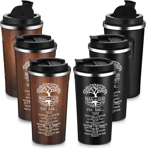 Ziliny 6 Pcs Christian Gifts for Men 17 oz Coffee Tumbler Inspirational