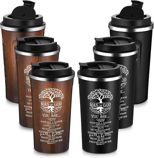 Ziliny 6 Pcs Christian Gifts for Men 17 oz Coffee Tumbler Inspirational