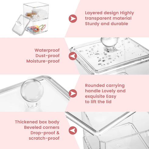 Hair Accessories Organizer for Girls, Clear 3 Stackable Acrylic Holder for Headbands, Bows, and Hair Clips