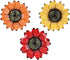 YEAHOME Sunflower Wall Decor - 9 inch Metal Flower Art Decorations, Set of 3 Handmade Hanging for Home, Indoor or