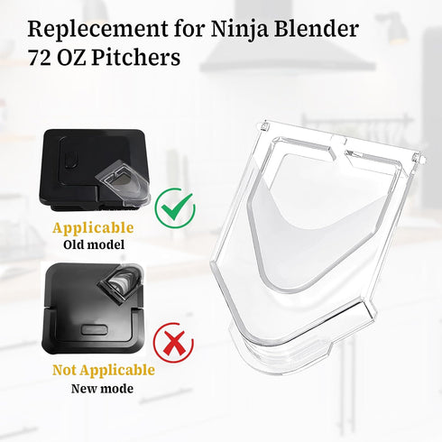 Blender Lid Replacement for Ninja, Cover Pour Spout Parts for 72oz Pitcher, Compatible with NJ600-NJ602