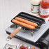 Cast Iron Sausage Grill Pan, Non Stick Baking Tray with Anti Scald Wooden Handle, Hot Dog Grill Pan-A