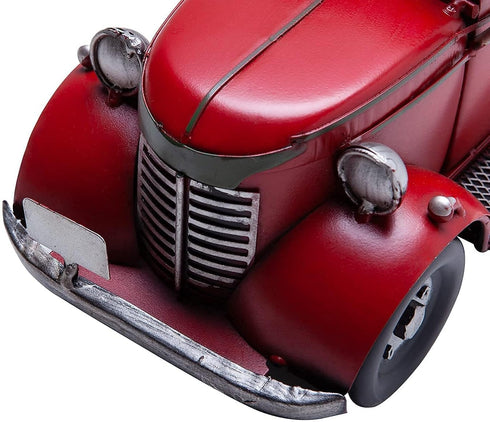 12'' SOFFEE DESIGN Iron Classic Red Truck Pick-up Model Collectible Vehicle Decoration, Collectible Figurine Home Dcor