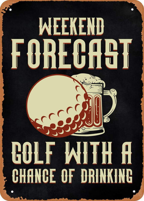 Funny Golf Player Pun Wall Art, 12"x 8" Metal Tin Retro Vintage Sign