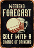 Funny Golf Player Pun Wall Art, 12"x 8" Metal Tin Retro Vintage Sign