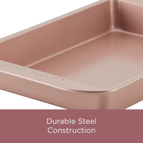 Farberware Nonstick Bakeware 9 Inch x 5 Inch Meatloaf Pan in Rose Gold