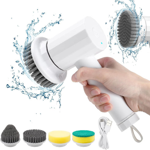 CONERX Electric Spin Scrubber Cordless Power Cleaning Brush with 4 Replaceable Brush Heads