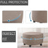 GAMUKAI 24"-29" Stretch Ottoman Slipcover Round Furniture Protector Fits Dia, for Footrests, Storage Ottomans & Folding