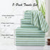 8 Set Sheet-2 Towels,2 Towels,4 Oliven Pcs Green Cabana Stripe Large Bath Towel Oversized Bath Bathroom Hand Washcloths