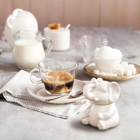 HIC Kitchen Elephant Sugar Bowl, Fine Porcelain, 8-Ounce Capacity