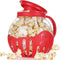 Microwave Popcorn Popper | Borosilicate Glass | 3 in 1 Lid | Silicone Exterior & Lid for Secure Grip | 1.50 Quart Red