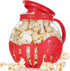 Microwave Popcorn Popper | Borosilicate Glass | 3 in 1 Lid | Silicone Exterior & Lid for Secure Grip | 1.50 Quart Red