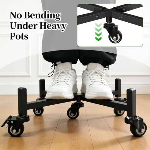 LLAXERGU 22" 30" 300LB 360 Plant Caddy with Wheels, Adjustable to Plant Stand Indoor Outdoor Heavy Duty Rolling Plant