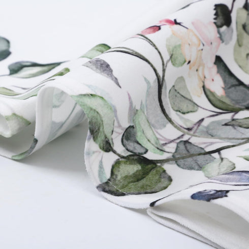 Sage Green Eucalyptus Botanical Leaves Floral Kitchen Window Curtains, 26x36 inch, Short Cafe Drapes for Bathroom