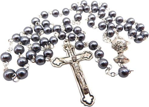 Westman Works First Holy Communion Rosary Beads with Metal Crucifix & Center
