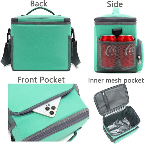 Insulated Lunch Bag for Adult/Women/Men, Reusable Large Cooler Tote with Adjustable Shoulder Strap