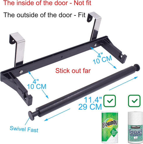 YYST 1) Over Cabinet Door Paper Towel Holder Bar Dispenser for for Kitchen, Pantry, Mudroom, Fits Both Standard & Jumbo