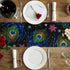Aglebo 48 Inches 13 48 Inches Peacock Feather Table Runner Washable Table Runners Long Kitchen Dining Table Decoration