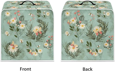 Coffee Maker Cover Kitchen Appliances Protector Universal Fits for Most Standard Coffee Makers, Keep Away From Dust Fingerprint Stain Liquid Dust Cover, Daisy Leaf Butterfly Bee by NETILGEN
