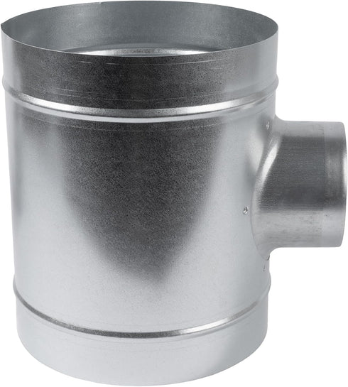 8'' Inch Duct T-Joint Splitter to 4" Inch 90° Degree Branch Connector for Exhaust Systems, T-Shaped Metal Junction