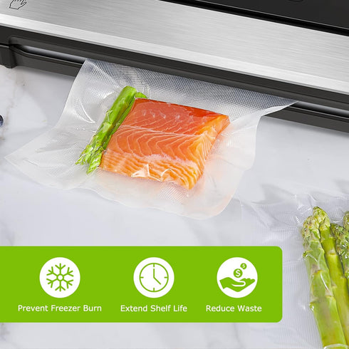 Bonsenkitchen Vacuum Food Sealer Bags, 200 Quart 8" x 12", BPA Free, Commercial Grade for Food Storage and Sous Vide