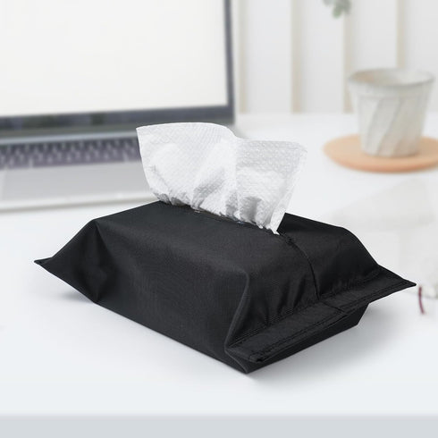 kakaforsa Black Toilet Paper Holder | Reusable Tissue Holder Cloth Cover | Hang Paper Towel Holder for Car, Home,