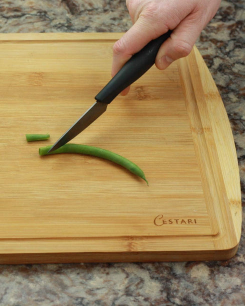 Cestari Charcuterie Board Accessories - 3 Inch Ceramic Paring Knife with Sheath, Black Mirror Finish Blade