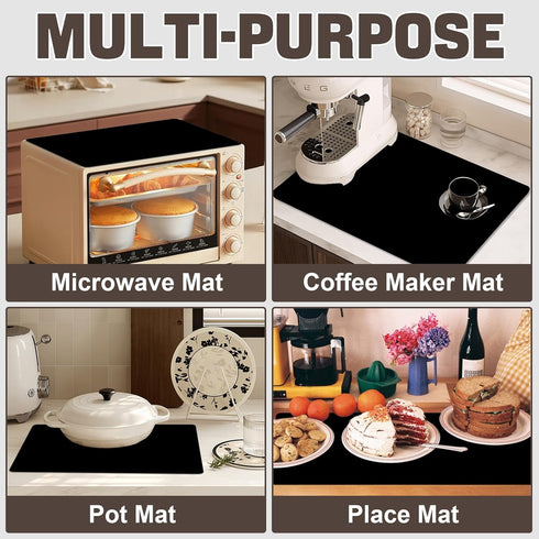 Rubber Mat for Microwave Top Cover - Nonstick Heat Resistant Multipurpose Mats, 18"x14" Non Slip