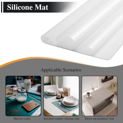 YACEYACE Large Silicone Mats for Kitchen Counter, 2Pcs 25"x 17" Frosted Silicone Craft Mats, Heat Resistant