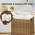 GREENSTELL Laundry Hamper - 90L Clothes Hamper with Lid, 2 Removable Liner Bags & 2 Mesh Laundry Bags, Handwoven