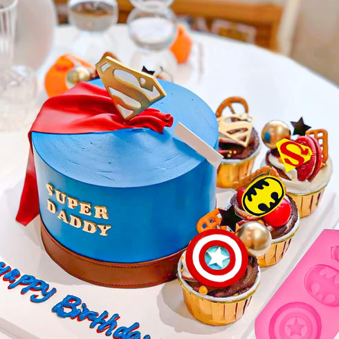 2 Pieces Superhero Silicone Mold, Cookie Fondant Molds, Candy Chocolate Fondant Molds.